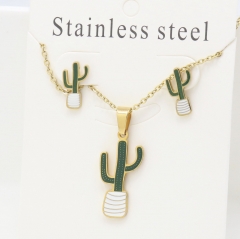 Stainless steel jewelry Earrings and necklaces set Wholesale