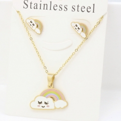 Stainless steel jewelry Earrings and necklaces set Wholesale