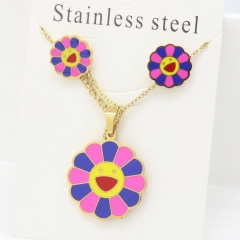 Stainless steel jewelry Earrings and necklaces set Wholesale