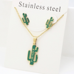 Stainless steel jewelry Earrings and necklaces set Wholesale
