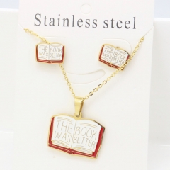 Stainless steel jewelry Earrings and necklaces set Wholesale