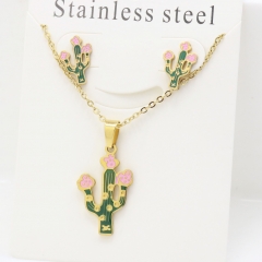 Stainless steel jewelry Earrings and necklaces set Wholesale