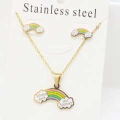 Stainless steel jewelry Earrings and necklaces set Wholesale