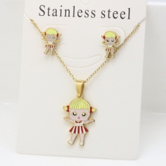 Stainless steel jewelry Earrings and necklaces set Wholesale