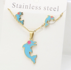 Stainless steel jewelry Earrings and necklaces set Wholesale