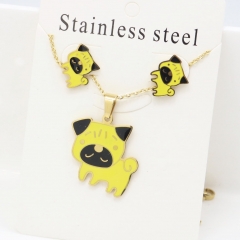 Stainless steel jewelry Earrings and necklaces set Wholesale