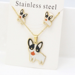 Stainless steel jewelry Earrings and necklaces set Wholesale
