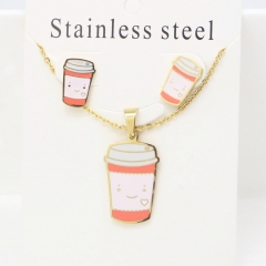 Stainless steel jewelry Earrings and necklaces set Wholesale