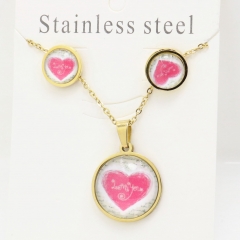 Stainless steel jewelry Earrings and necklaces set Wholesale