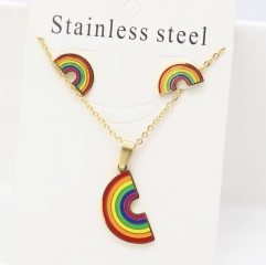 Stainless steel jewelry Earrings and necklaces set Wholesale
