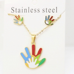 Stainless steel jewelry Earrings and necklaces set Wholesale