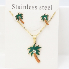 Stainless steel jewelry Earrings and necklaces set Wholesale
