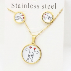 Stainless steel jewelry Earrings and necklaces set Wholesale