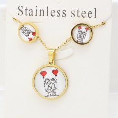 Stainless steel jewelry Earrings and necklaces set Wholesale