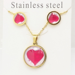 Stainless steel jewelry Earrings and necklaces set Wholesale
