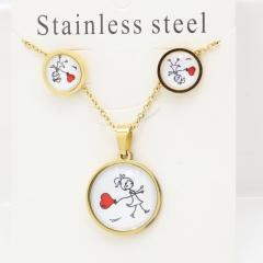 Stainless steel jewelry Earrings and necklaces set Wholesale