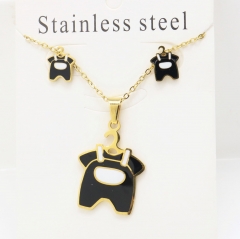 Stainless steel jewelry Earrings and necklaces set Wholesale