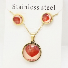 Stainless steel jewelry Earrings and necklaces set Wholesale