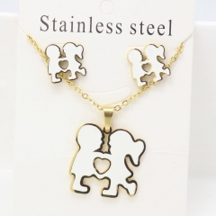 Stainless steel jewelry Earrings and necklaces set Wholesale