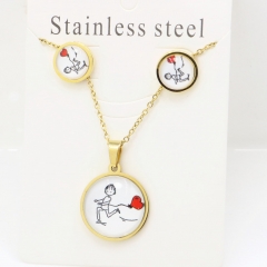 Stainless steel jewelry Earrings and necklaces set Wholesale