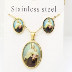 Stainless steel jewelry Earrings and necklaces set Wholesale