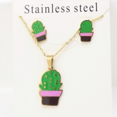 Stainless steel jewelry Earrings and necklaces set Wholesale