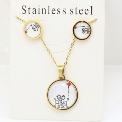 Stainless steel jewelry Earrings and necklaces set Wholesale