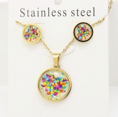 Stainless steel jewelry Earrings and necklaces set Wholesale