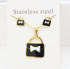 Stainless steel jewelry Earrings and necklaces set Wholesale