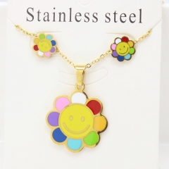 Stainless steel jewelry Earrings and necklaces set Wholesale