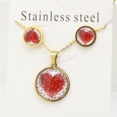 Stainless steel jewelry Earrings and necklaces set Wholesale