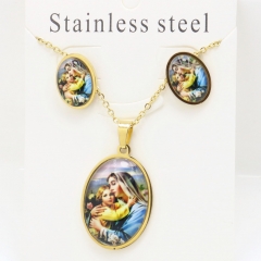 Stainless steel jewelry Earrings and necklaces set Wholesale