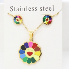 Stainless steel jewelry Earrings and necklaces set Wholesale