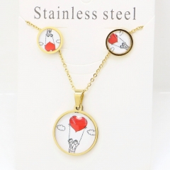 Stainless steel jewelry Earrings and necklaces set Wholesale