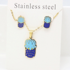 Stainless steel jewelry Earrings and necklaces set Wholesale