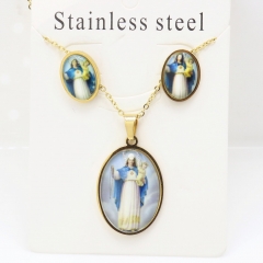 Stainless steel jewelry Earrings and necklaces set Wholesale