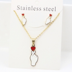 Stainless steel jewelry Earrings and necklaces set Wholesale
