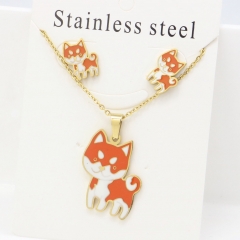 Stainless steel jewelry Earrings and necklaces set Wholesale