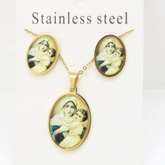 Stainless steel jewelry Earrings and necklaces set Wholesale