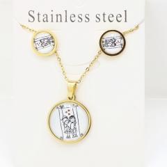 Stainless steel jewelry Earrings and necklaces set Wholesale