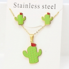 Stainless steel jewelry Earrings and necklaces set Wholesale