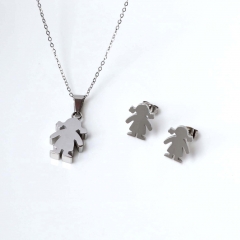 Stainless steel jewelry Earrings and necklaces set Wholesale