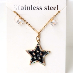Stainless steel + copper Earrings and necklaces set Wholesale
