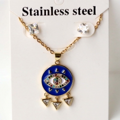 Stainless steel + copper Earrings and necklaces set Wholesale