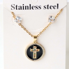 Stainless steel + copper Earrings and necklaces set Wholesale