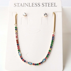 Stainless steel + copper Earrings and necklaces set Wholesale