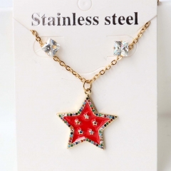 Stainless steel + copper Earrings and necklaces set Wholesale