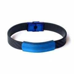 Stainless steel jewelry leather bracelet for men