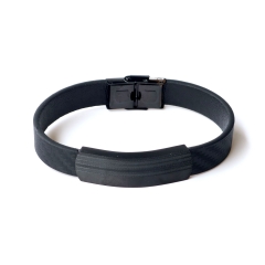 Stainless steel jewelry leather bracelet for men