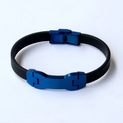 Stainless steel jewelry leather bracelet for men